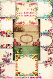 Vintage jpg backgrounds with flowers - �������� ��������� jpg ����� � �������